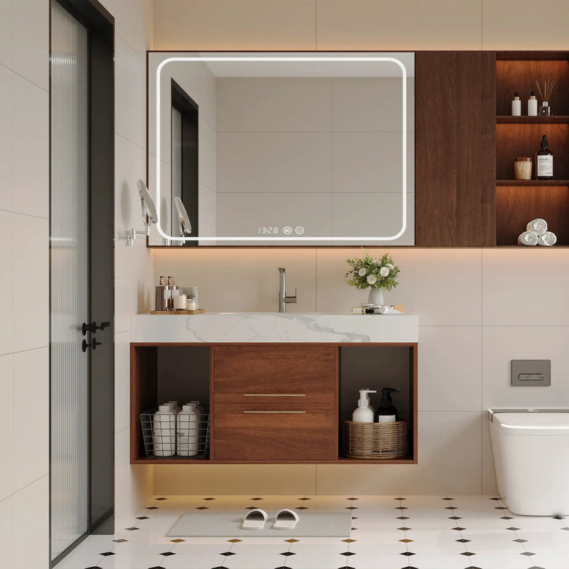 39.4" Floating Bathroom Vanity with Ceramic Sink by HouseOfZazla
