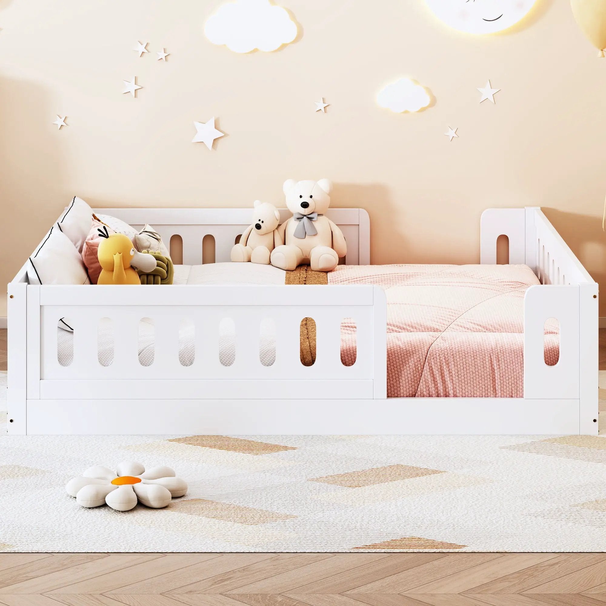 Platform Bed With Guardrail by Unique Piece Furniture