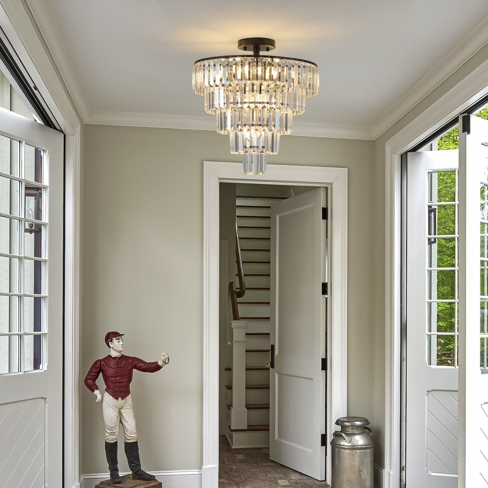 20" Black Crystal Chandelier Ceiling Light by HouseOfZazla