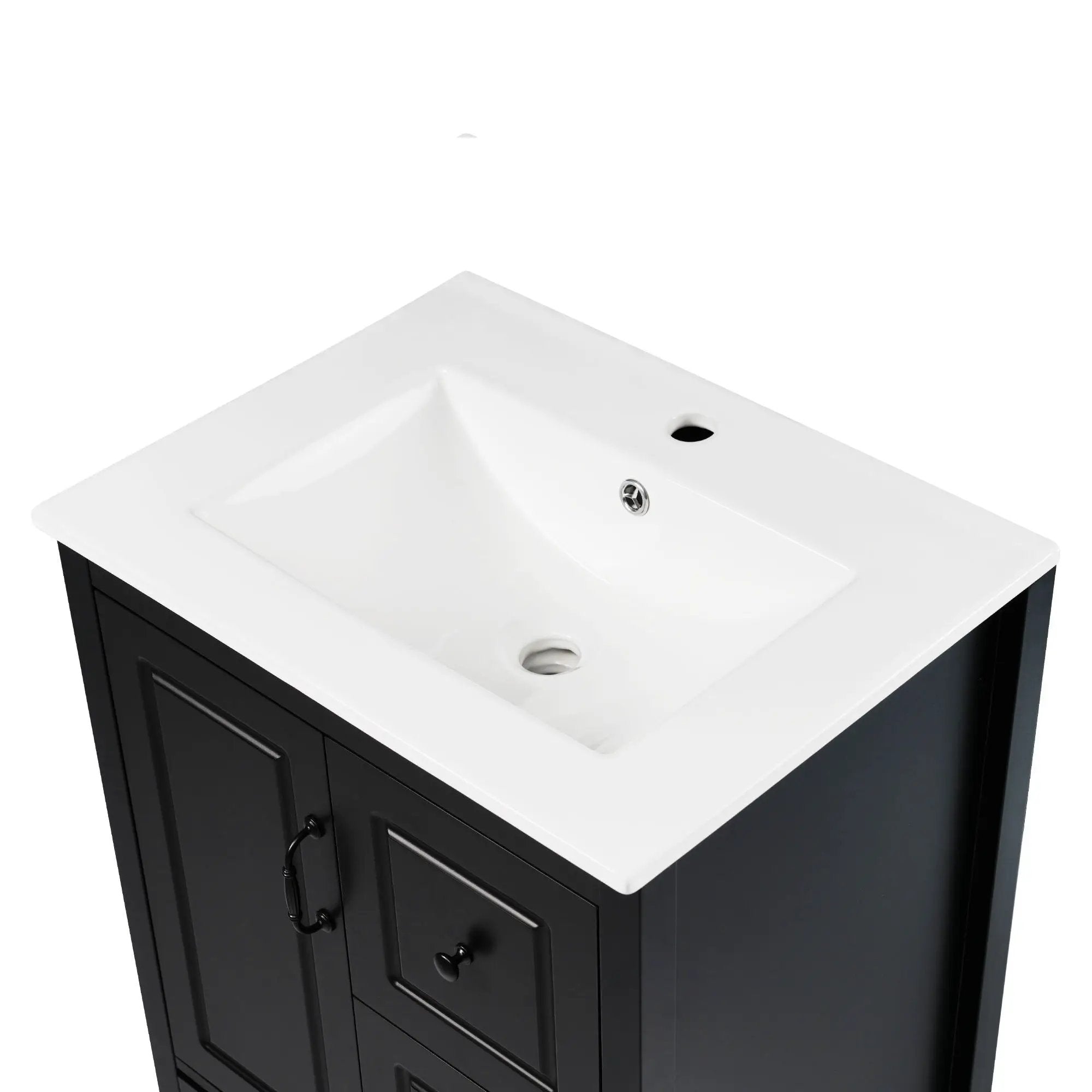 Retro Bathroom Vanity With Sink, Soft Closing Cabinet & Drawers by HouseOfZazla