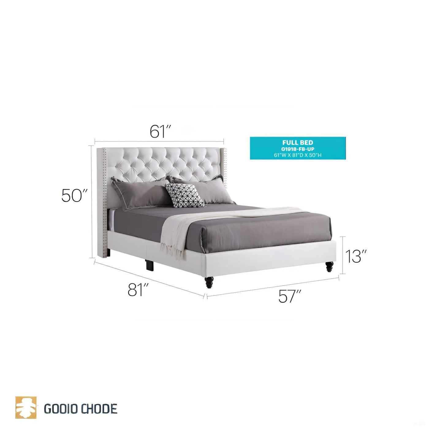Upholstered Nailhead Trim Chic Bed by HouseOfZazla