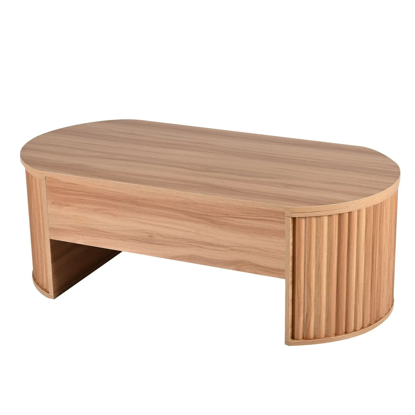 Lift Top Coffee Table With Hidden Compartment, Modern Oval Lift Tabletop For Home Living Room by Unique Piece Furniture