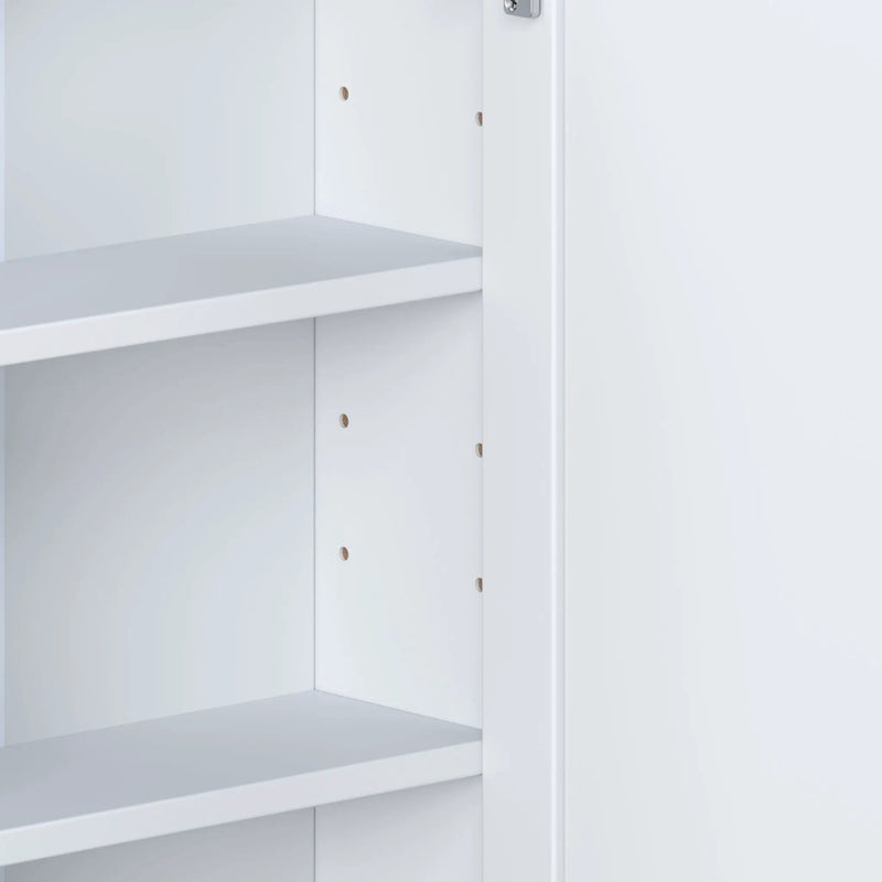 Bathroom Wall Storage Cabinet With Mirror And Adjustable Shelf, 6 Open Shelves by HouseOfZazla