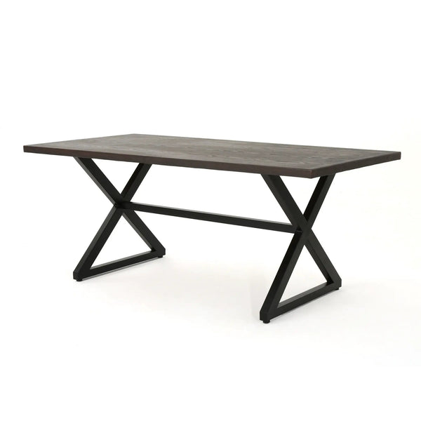 Rolando Outdoor Aluminum Dining Table with Steel Frame