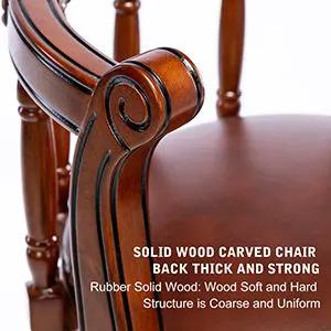 Swivel Cow Top Wooden Bar Stool, 360 Degree Swivel Bar Height Chair With Backs For Home Kitchen Counter by Unique Piece Furniture