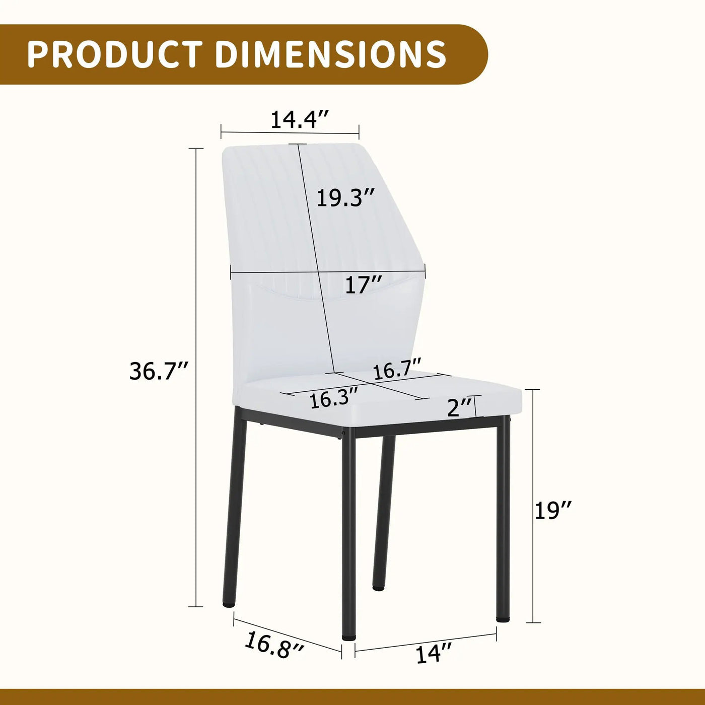 Ergonomic Simple Chair With Metal Leg by Unique Piece Furniture