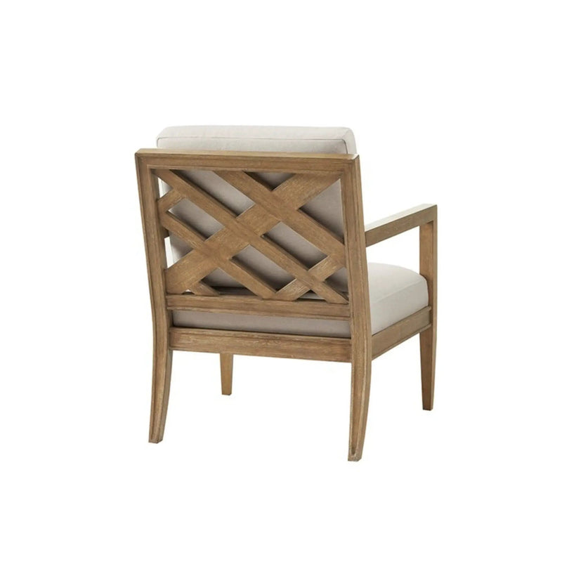 Tage - Upholstered Accent Armchair With Slatted Back Design - Ivory by HouseOfZazla