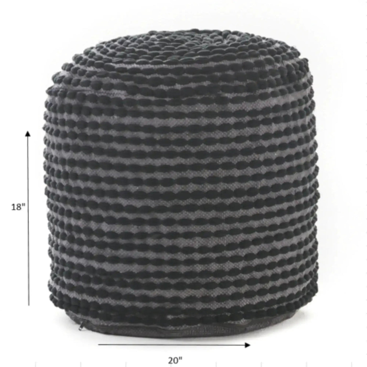 River Handcrafted Cylindrical Pouf in Water Resistant Fabric by HouseOfZazla