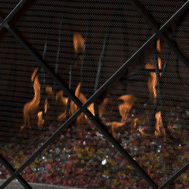 Minimalist Single Panel Iron Fireplace Screen with Diamond Design by HouseOfZazla
