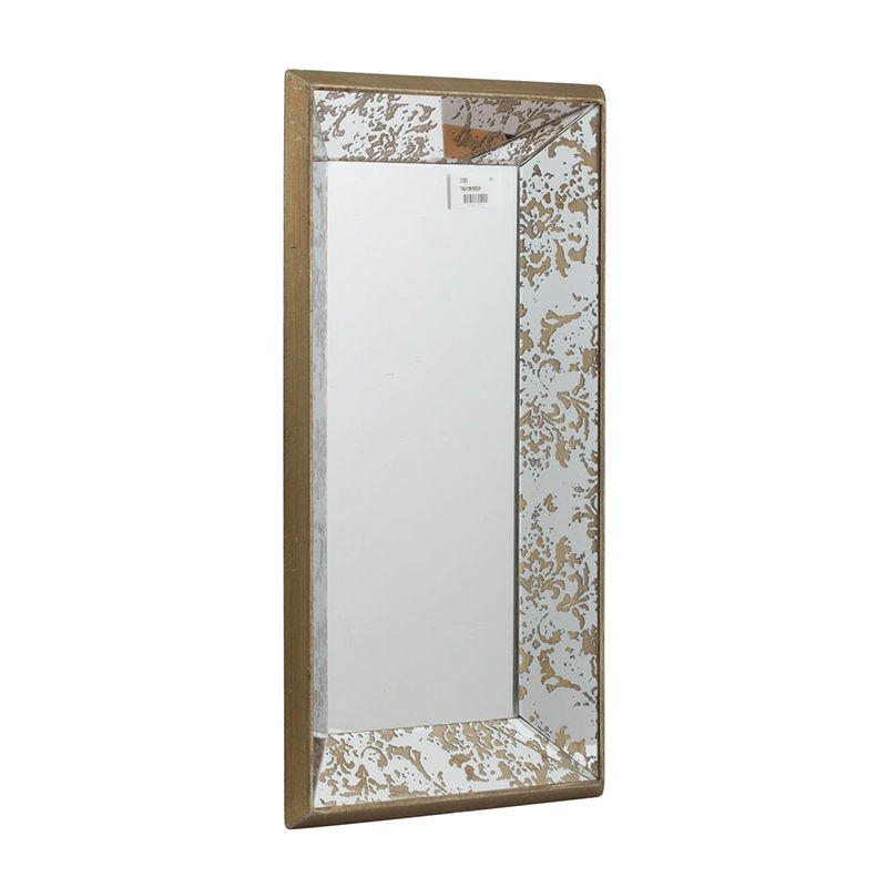 Antique Rectangle Mirror with Floral Accents - Pearl Silver, photo 3 of 25
