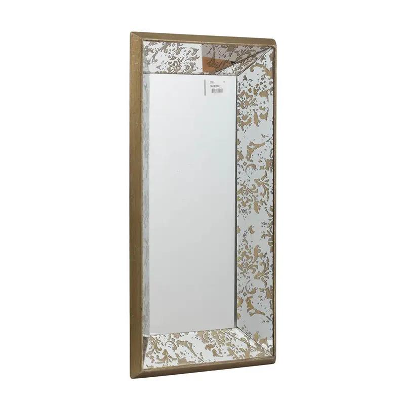 Antique Rectangle Mirror With Floral Accents, Mirrored Display Tray, Hanging Wall Mirror by Unique Piece Furniture