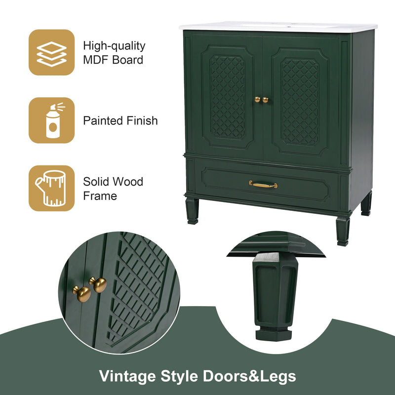 Bathroom Vanity With Sink, Soft Closing Door, Multi Functional Storage by HouseOfZazla