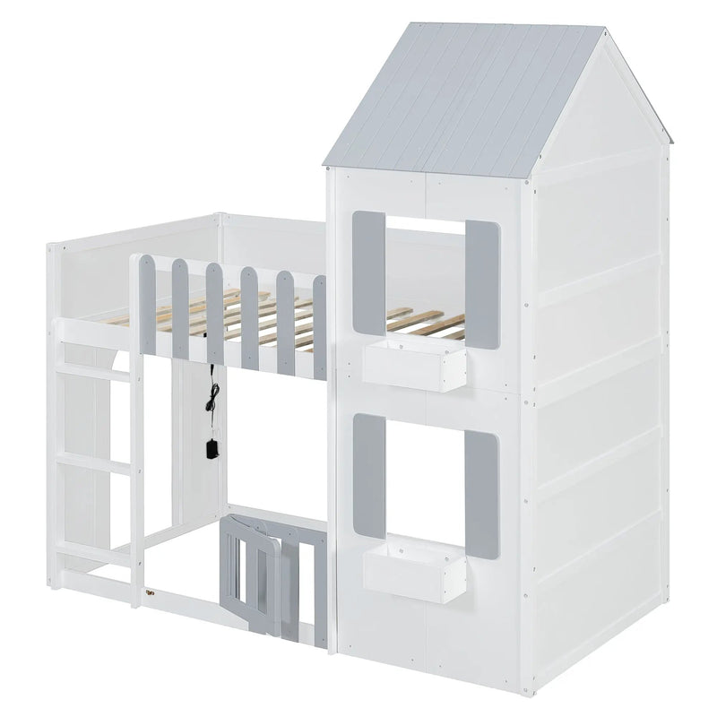 Twin Over Twin House Bunk Bed by HouseOfZazla