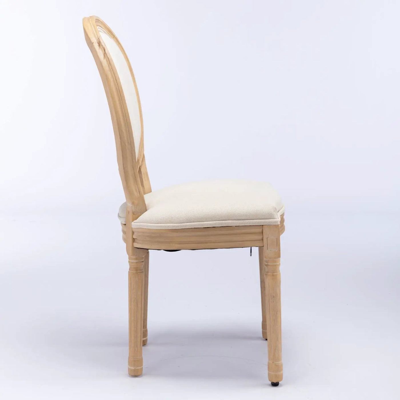 French Style Solid Wood Frame Antique Painting Fabric Back Dining Chair (Set of 2) by HouseOfZazla