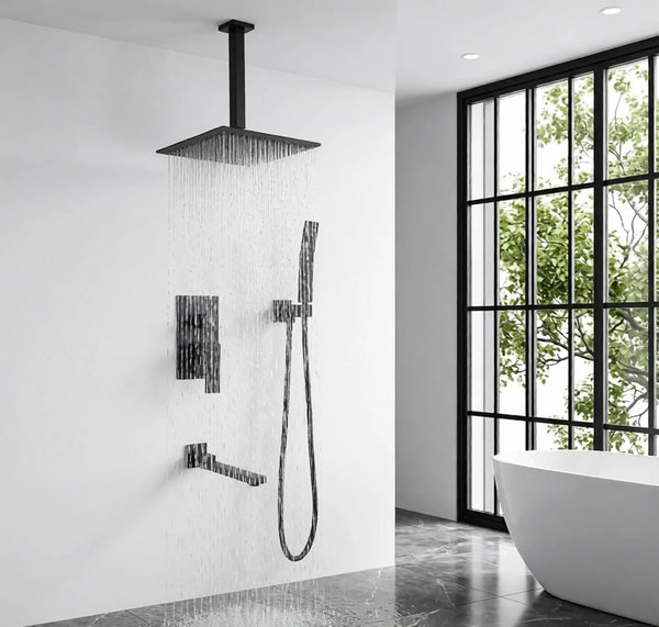 Matte Shower System with Tub Spout and 10 Inch Shower Head, photo 2 of 7