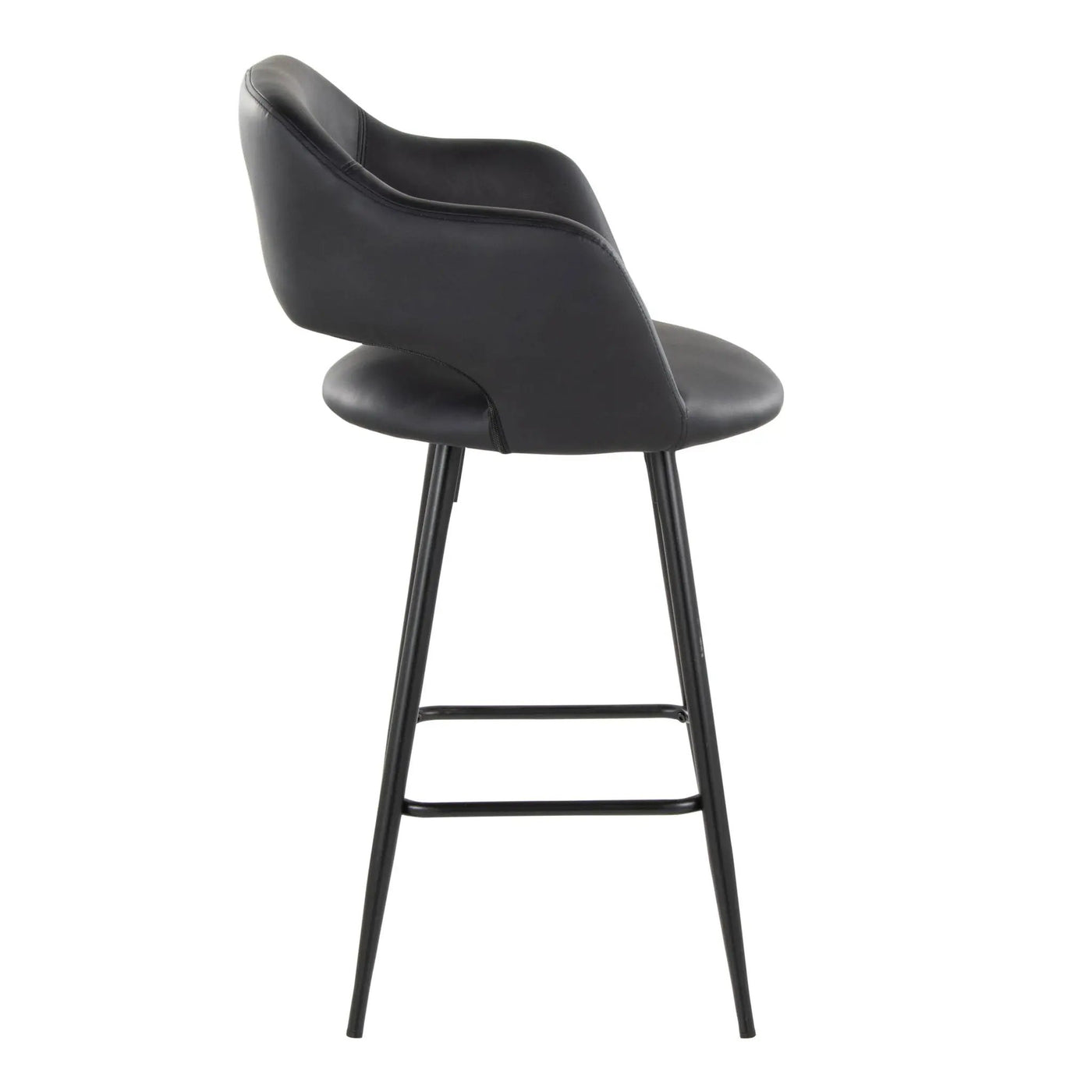 Margarite - Contemporary Fixed Height Counter Stool With Square Footrest (Set of 2) by HouseOfZazla