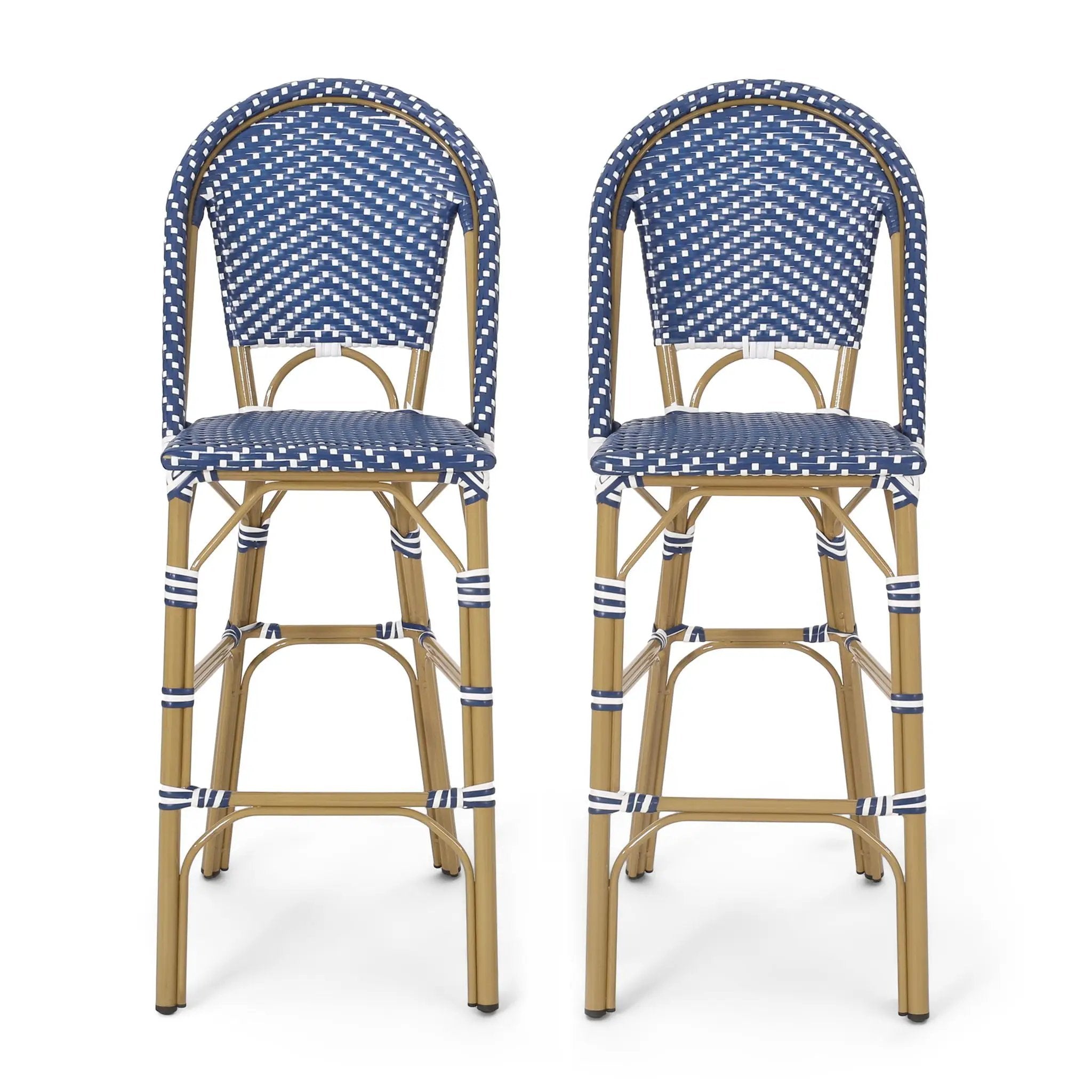 Outdoor PE Rattan French Barstool Set by HouseOfZazla
