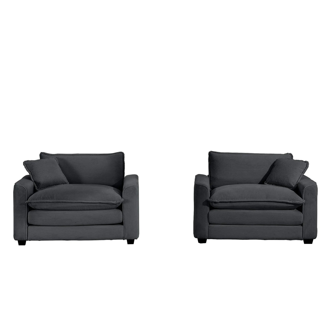 Modern Classic Fabric Single Chair Deep Seat Sofa With Pillow by HouseOfZazla