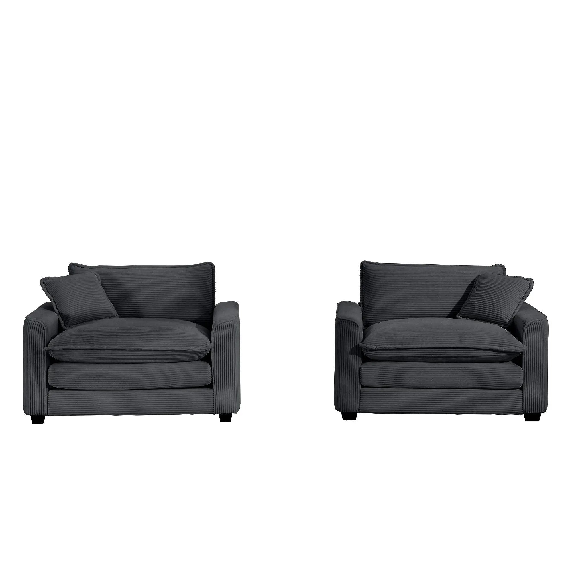 Modern Classic Fabric Single Chair Deep Seat Sofa With Pillow by HouseOfZazla