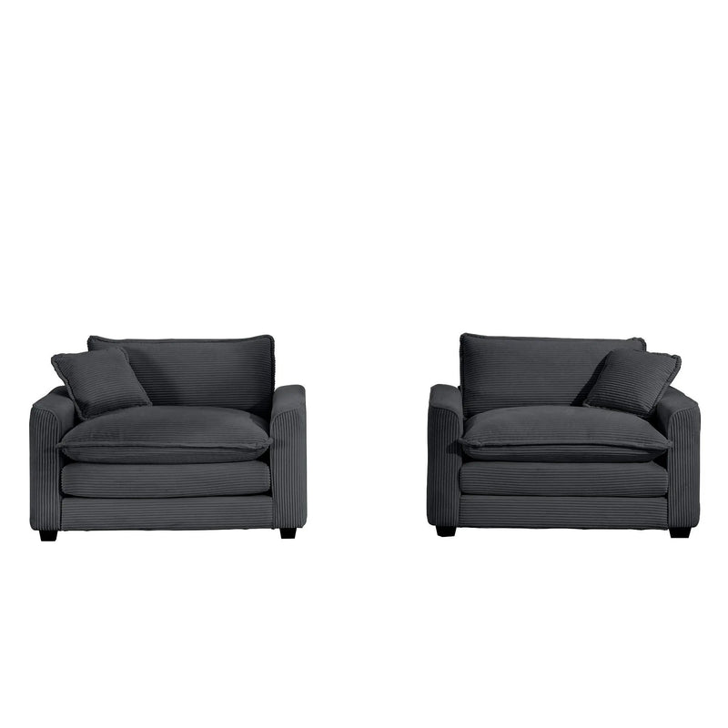 Modern Classic Fabric Single Chair Deep Seat Sofa With Pillow by HouseOfZazla