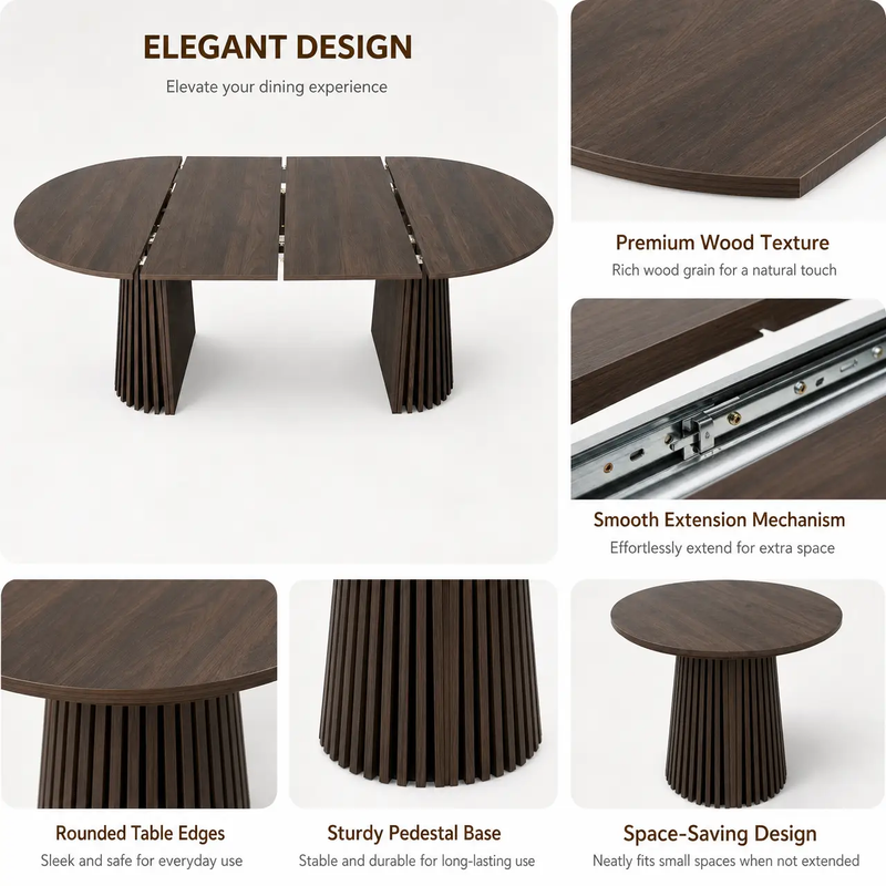 Walnut-Colored Wooden Dining Table by HouseOfZazla