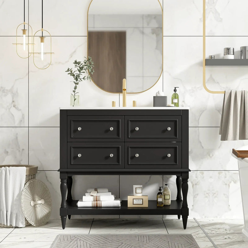 Bathroom Vanity Cabinet With Undermount Sink - 4 Drawer Set by HouseOfZazla