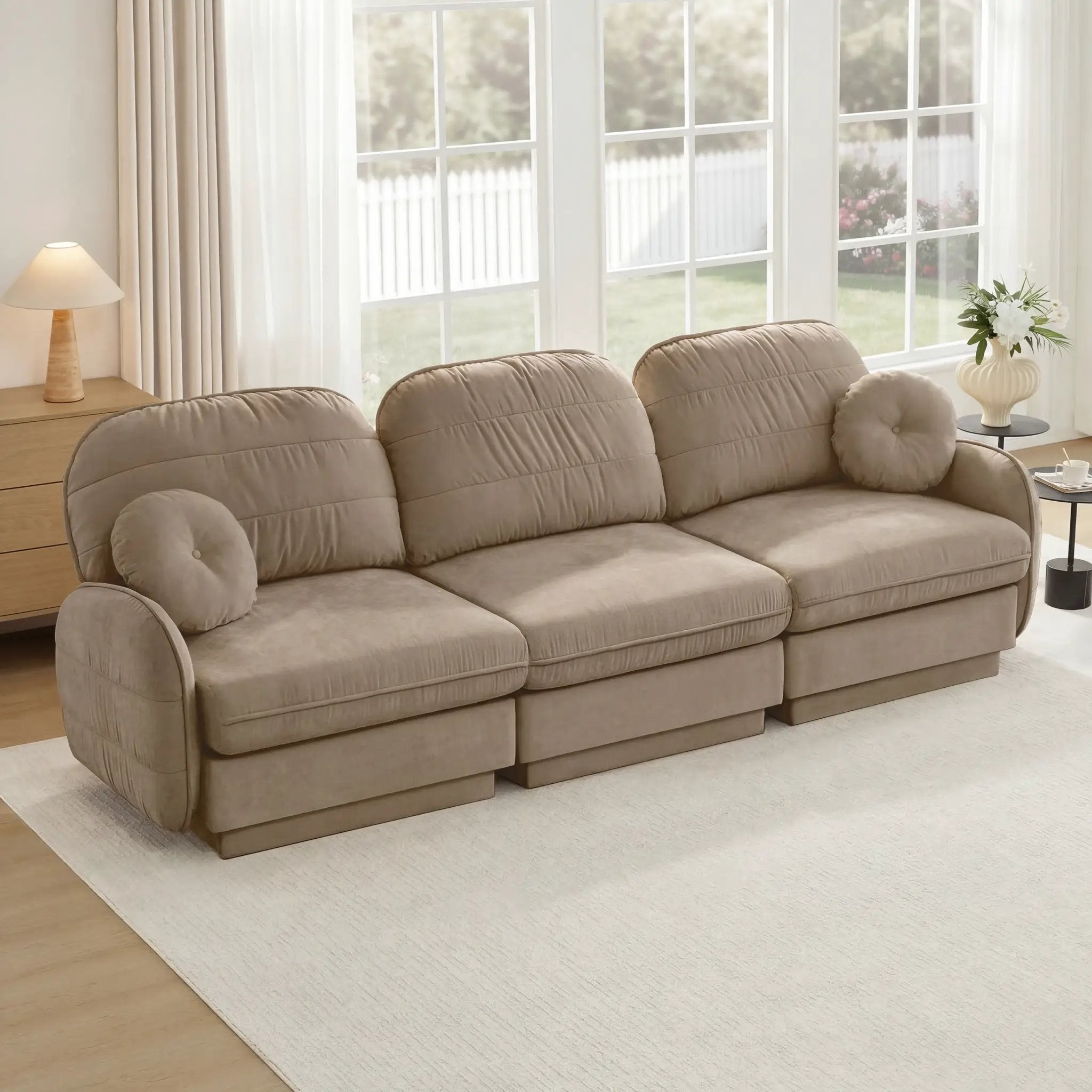105" Chenille Cloud 3-Seater Sofa by HouseOfZazla