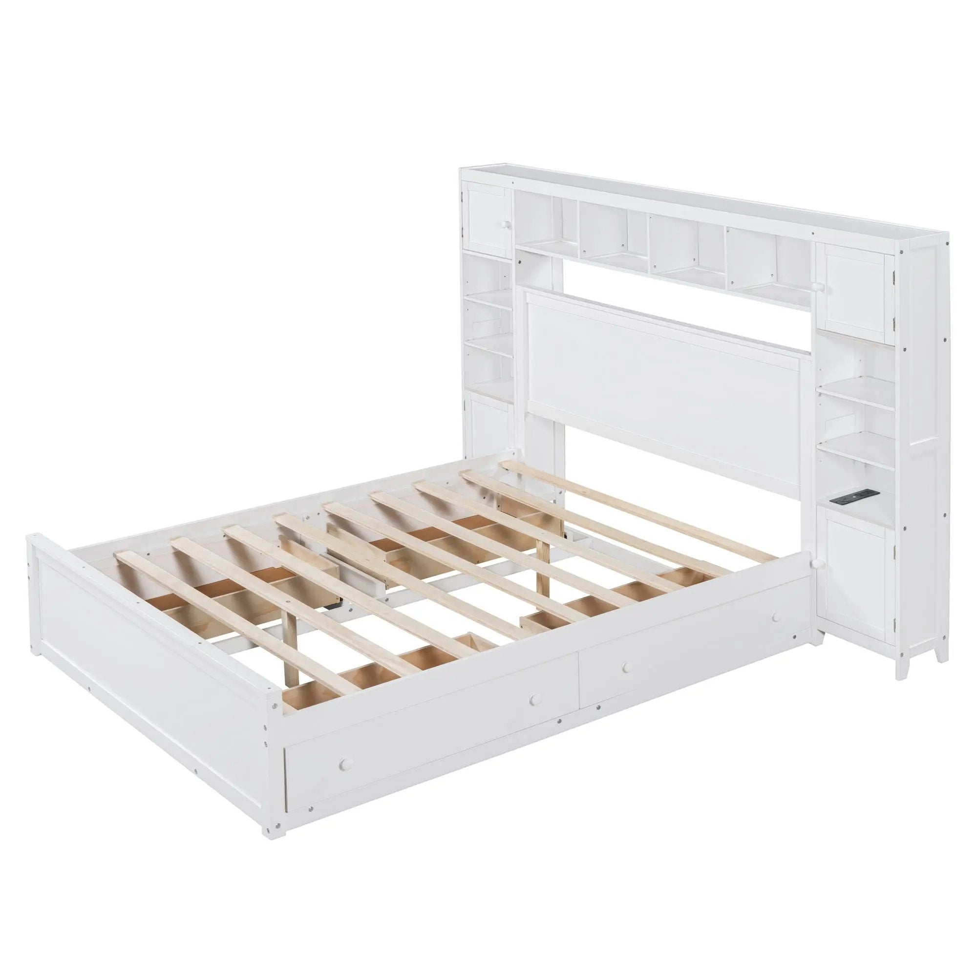 Bed With All In One Cabinet, Shelf And Sockets by HouseOfZazla