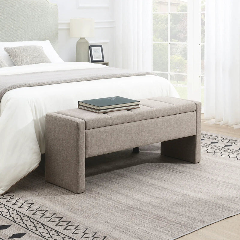 Modern Upholstered Large Bed End Bench With Storage by Unique Piece Furniture
