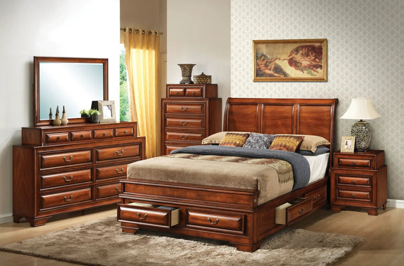 Dovetailed Drawers Storage Bed by Unique Piece Furniture