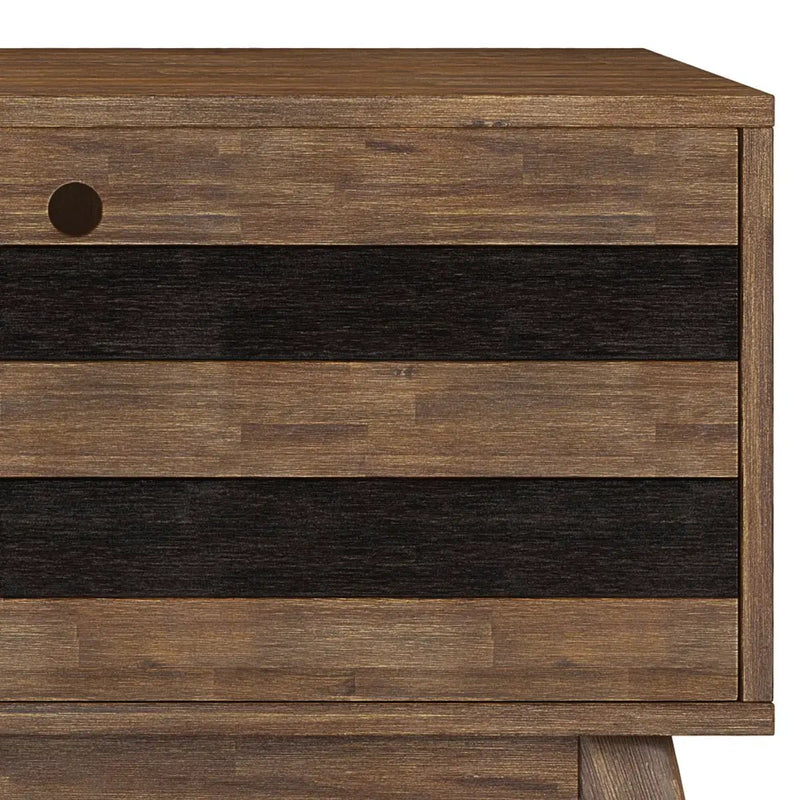 Clarkson - Low TV Stand - Rustic Natural Aged Brown by Unique Piece Furniture