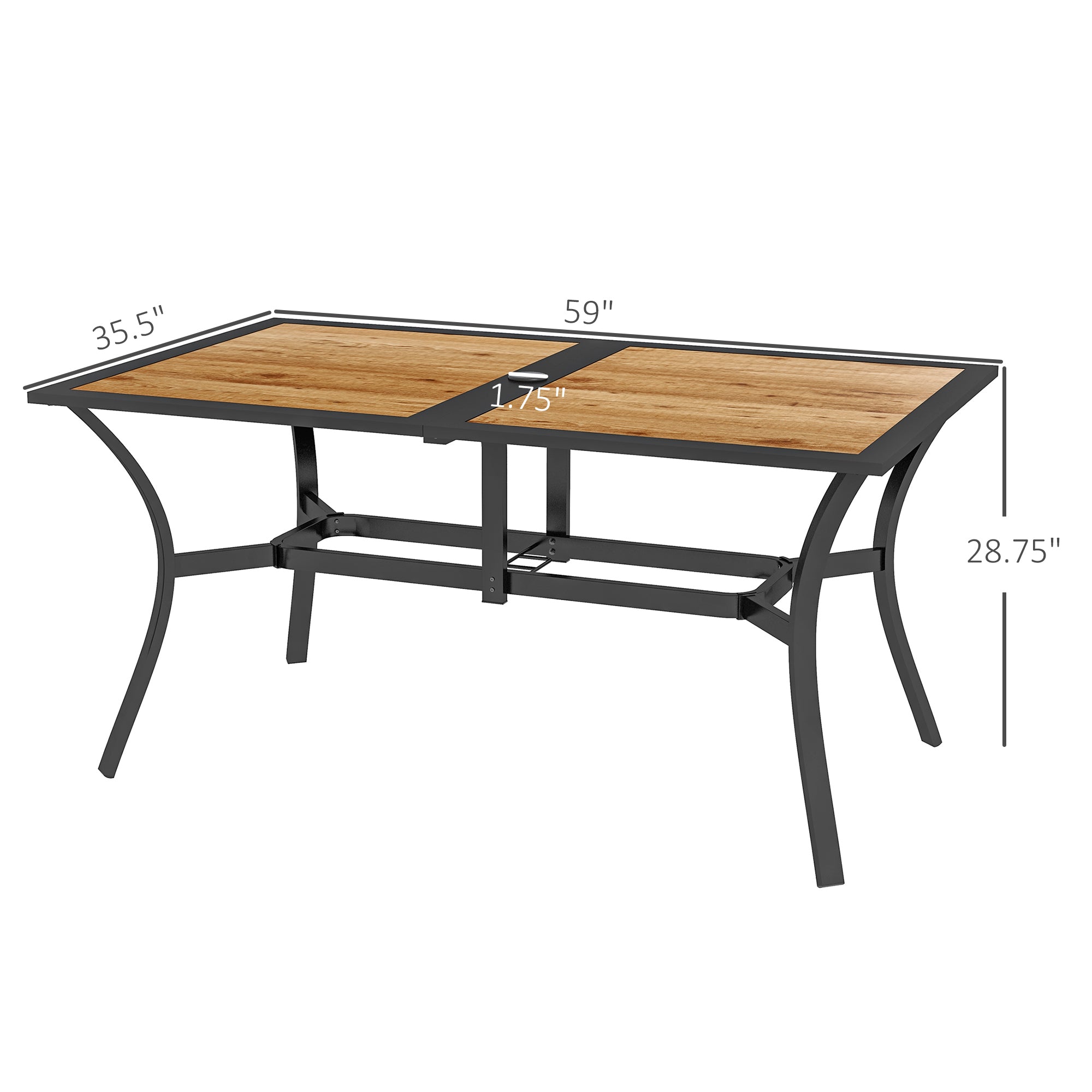 Stable Faux Wood Rectangle Outdoor Dining Table by HouseOfZazla