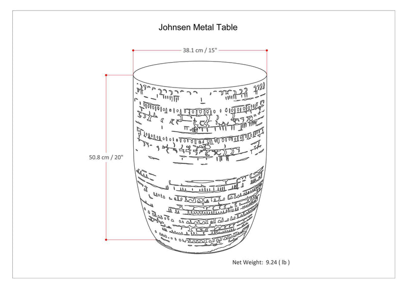 Johnsen - Handcrafted Large Metal Accent Table by HouseOfZazla