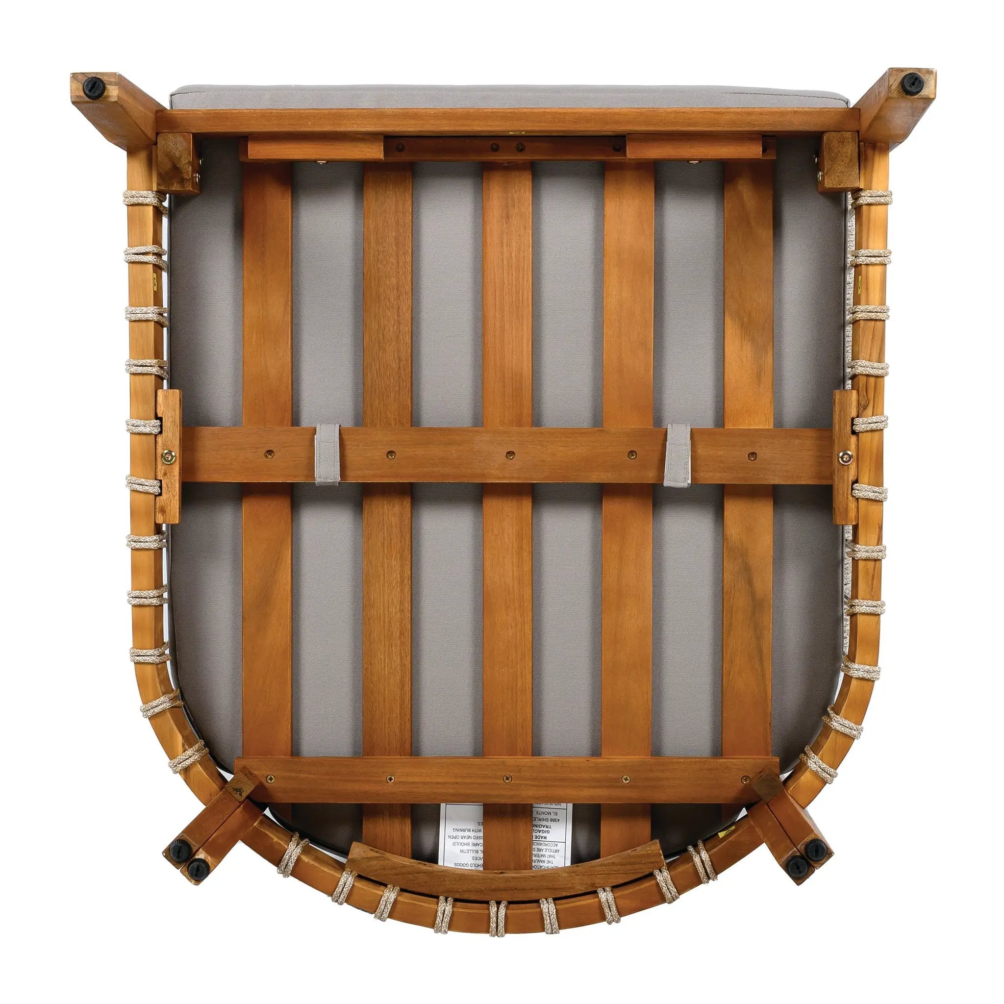 Acacia Wood Outdoor Club Chair with Handwoven Rope Accents & Curved Backrest by HouseOfZazla