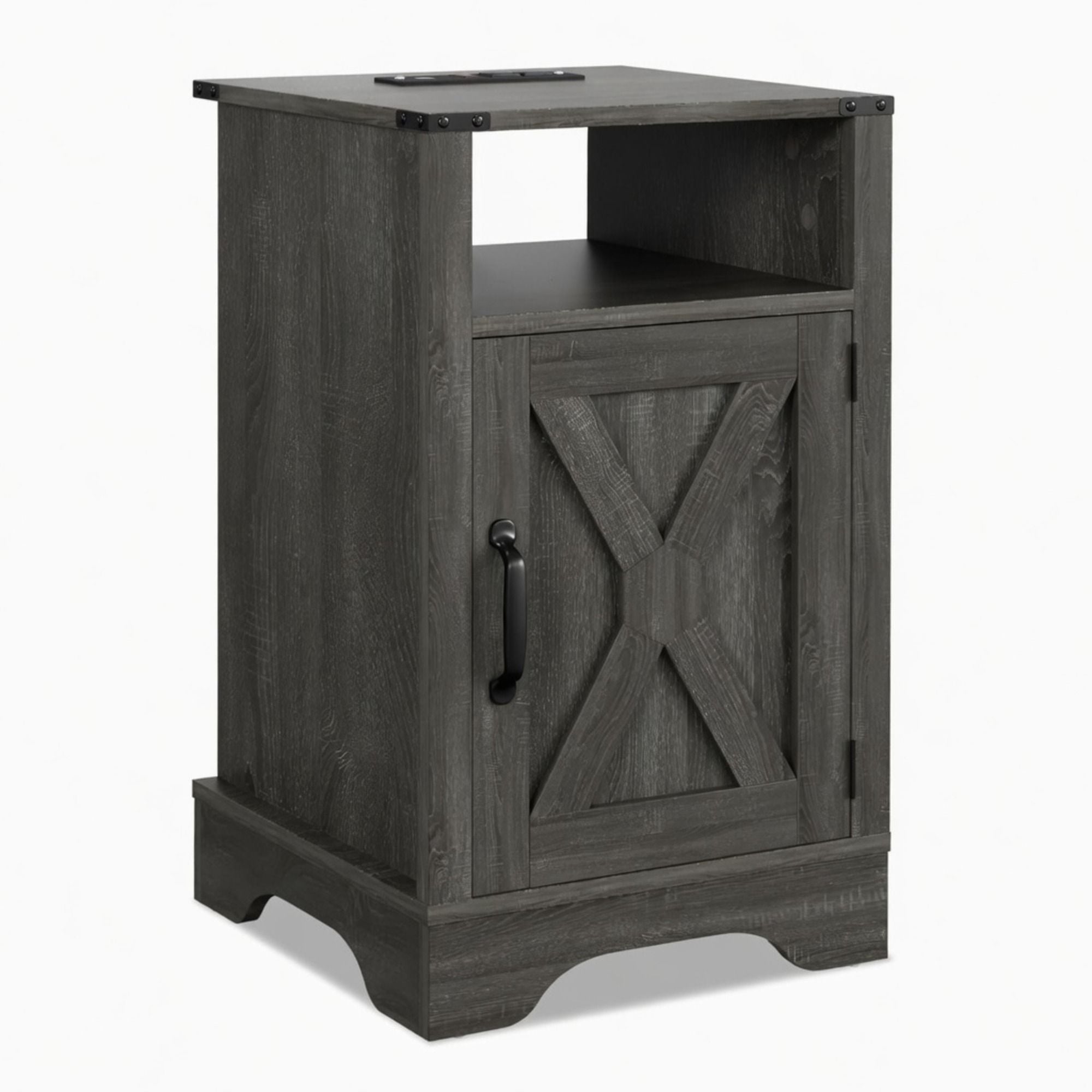 Farmhouse Nightstand, Charging Station & Storage by HouseOfZazla