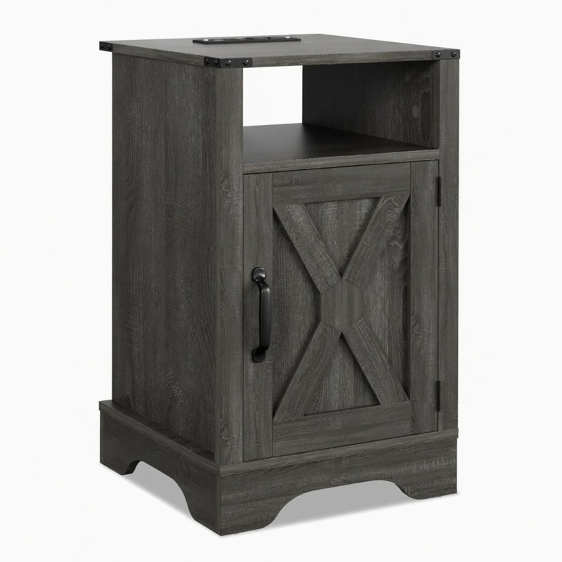 Farmhouse Nightstand, Charging Station & Storage by HouseOfZazla