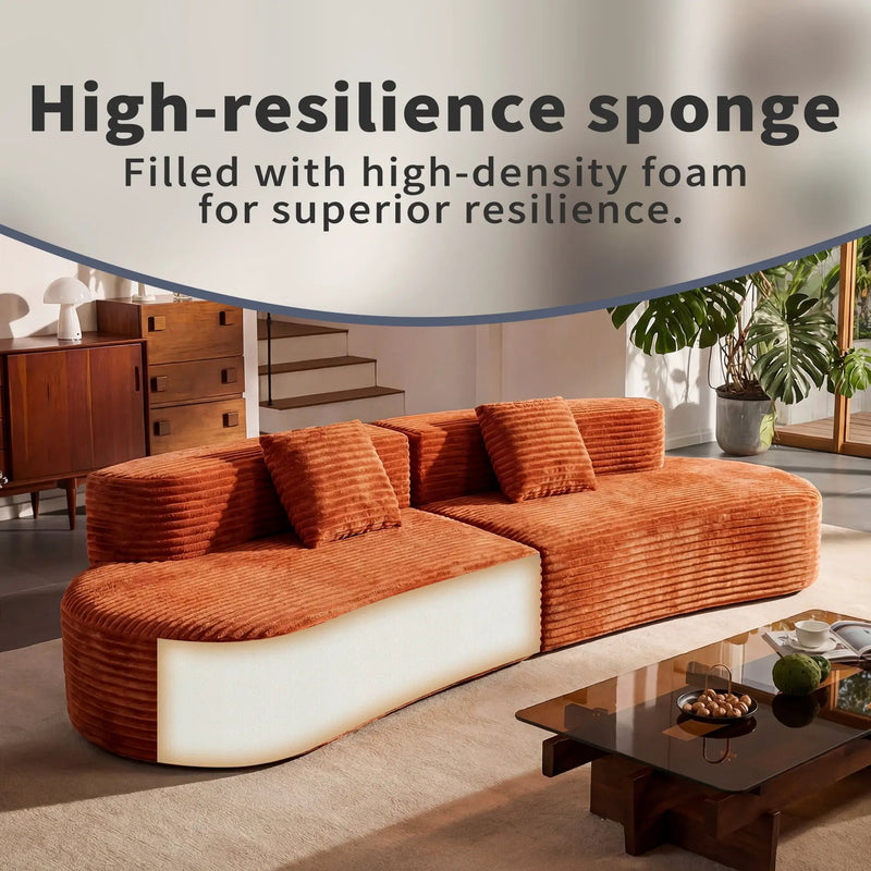 108.6-Inch Curved Combination Sofa with Modern Cloud Pattern by HouseOfZazla