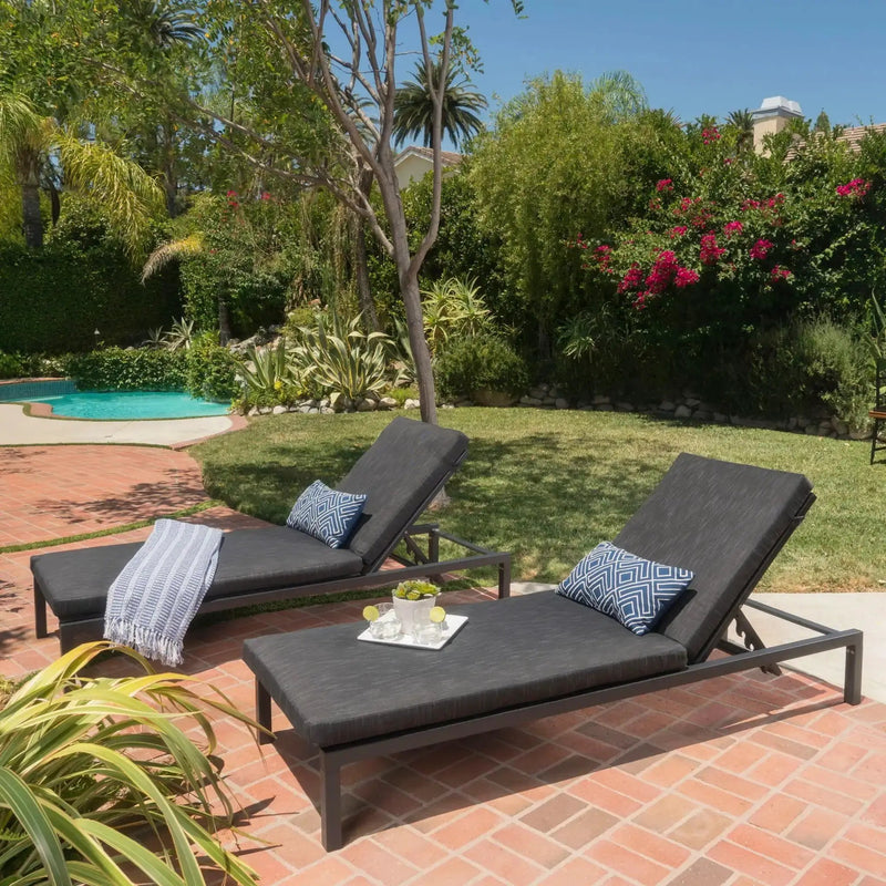 Modern Chaise Lounge with Water Resistant Fabric Cushions by HouseOfZazla