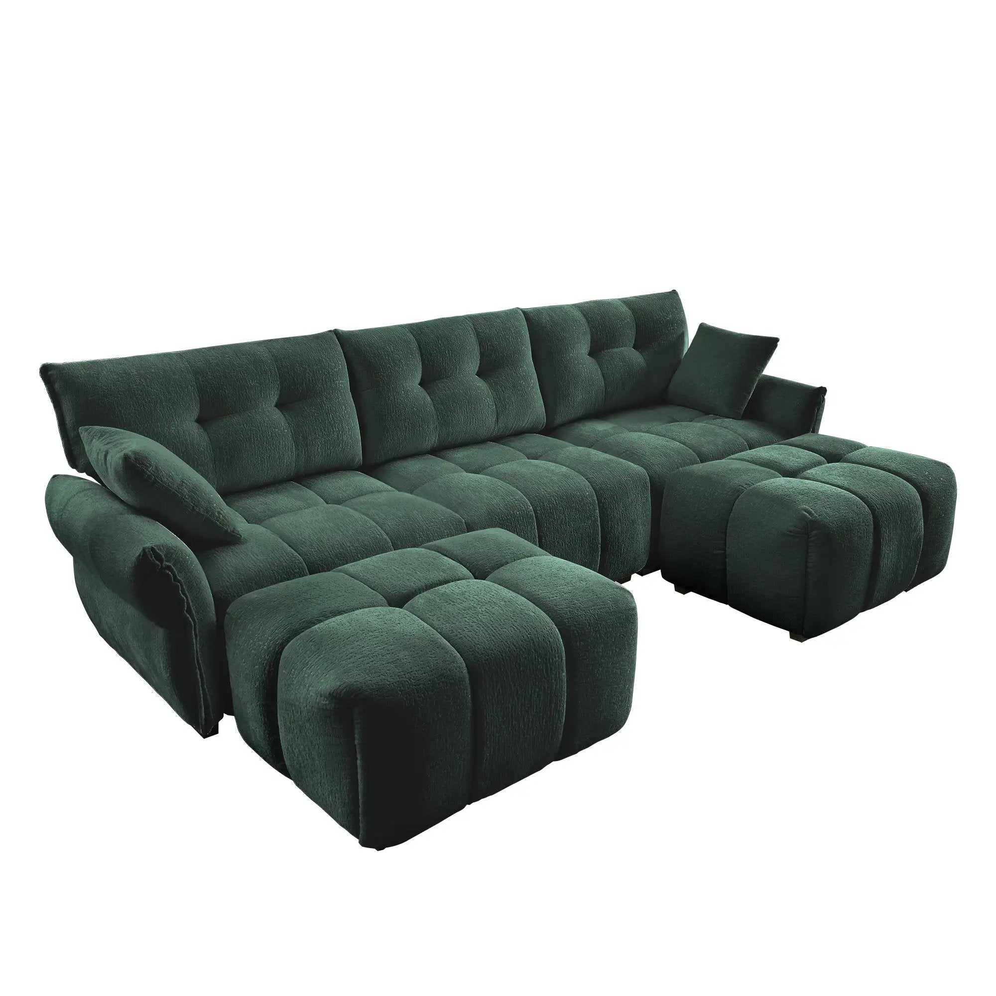 3 Seater Sofa Set With Ottoman And Throw Pillows by HouseOfZazla