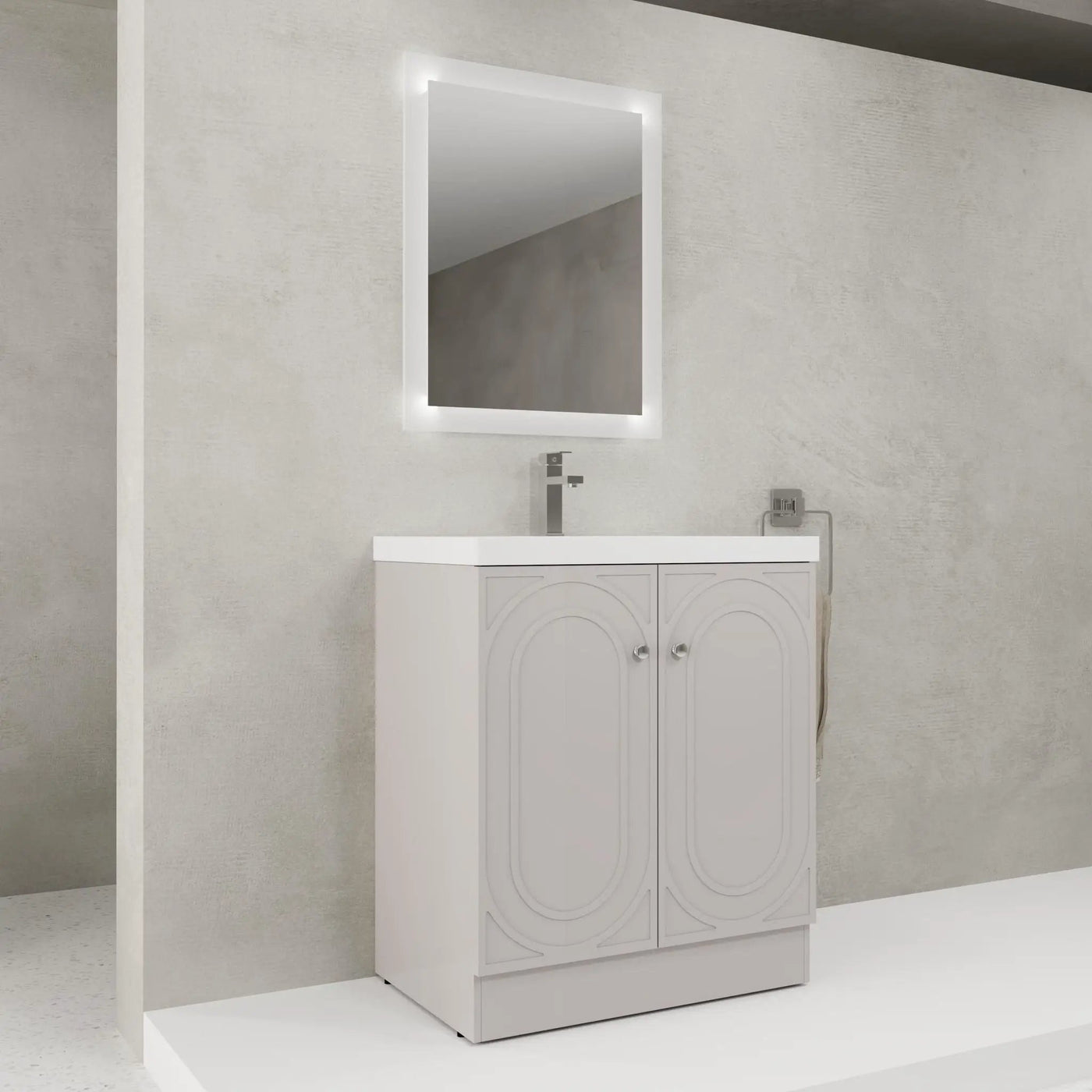 Contemporary Freestanding Bathroom Vanity With Resin Sink & Soft-Close Cabinet Doors by Unique Piece Furniture