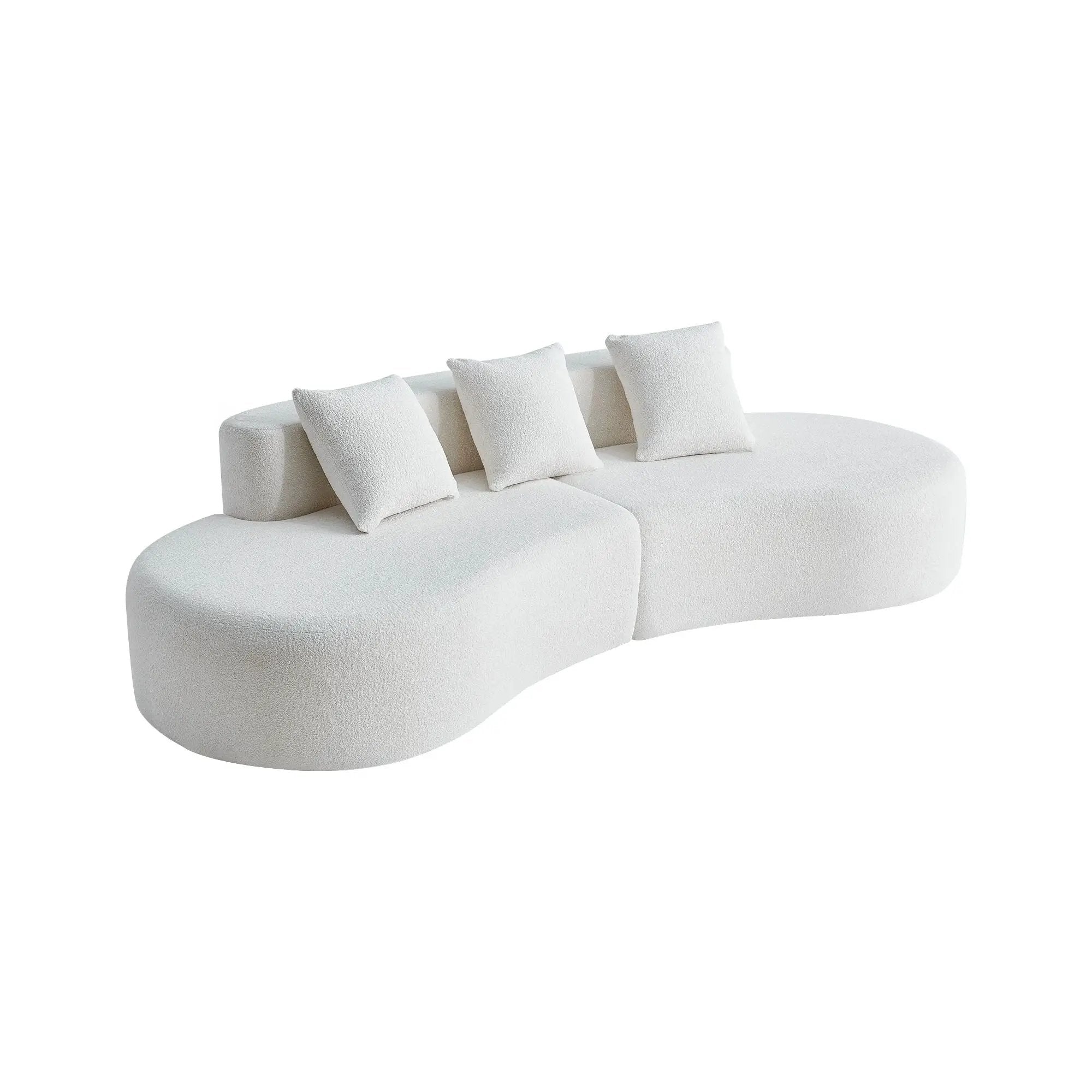 Curved Boneless Couch, Half Moon Sofa, 5 Seat Couch With High Density Foam Filled For Living Room - White by Unique Piece Furniture