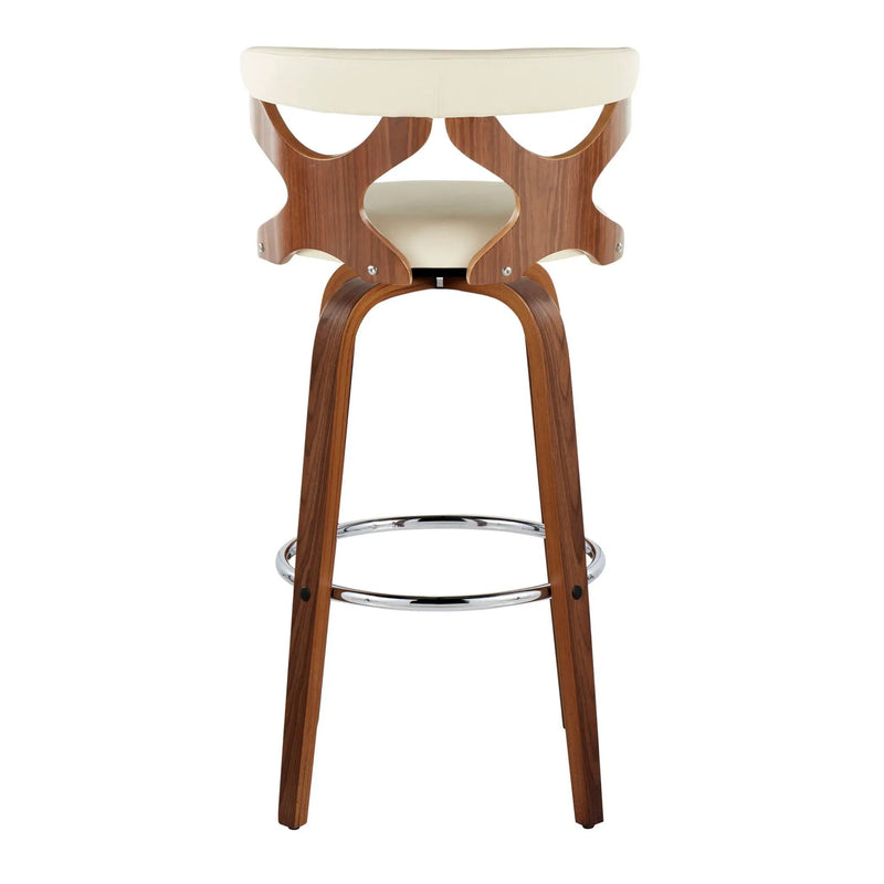 Gardenia - Mid Century Modern Fixed Height Barstool With Swivel With Round Footrest (Set of 2) by Unique Piece Furniture
