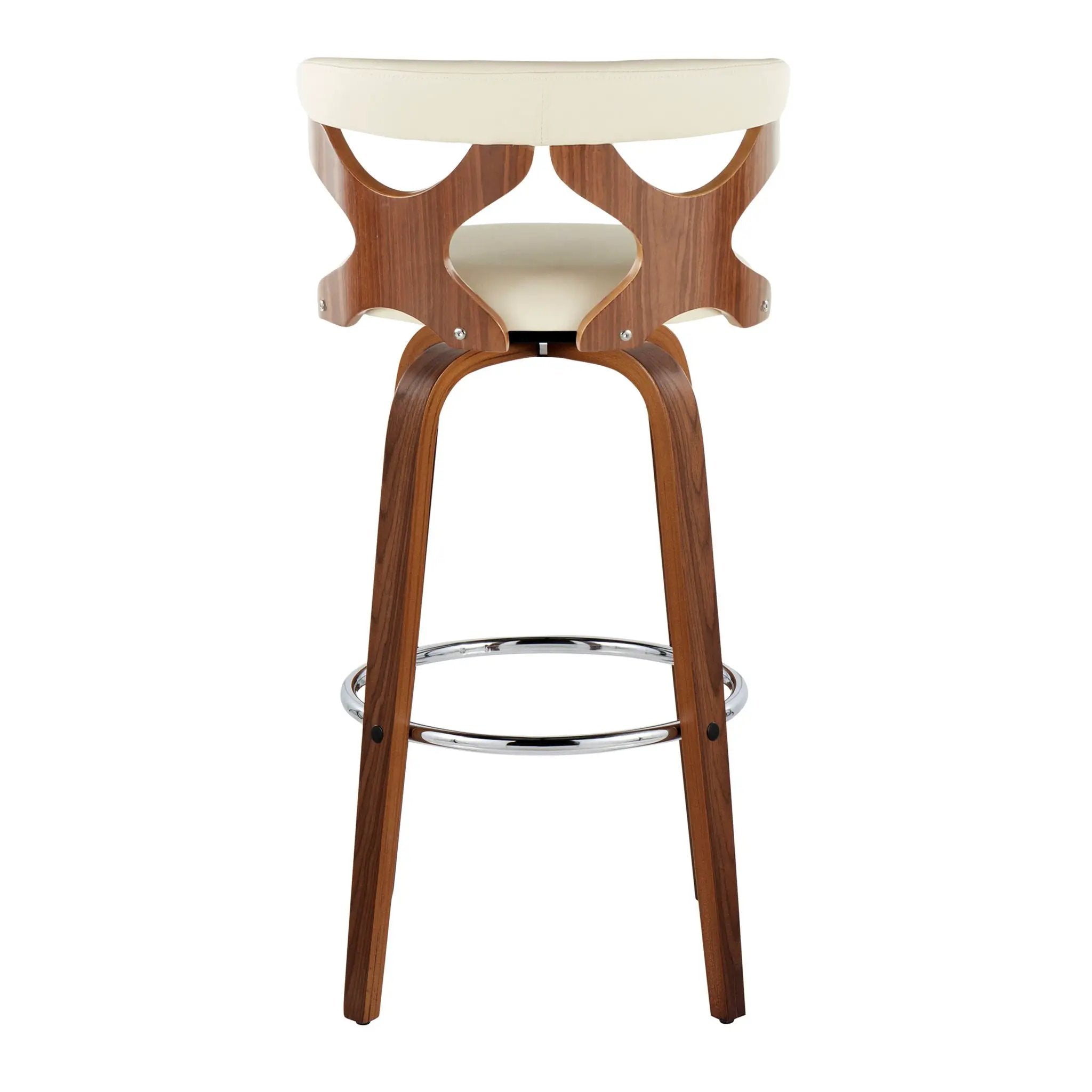 Gardenia - Mid Century Modern Fixed Height Barstool With Swivel With Round Footrest (Set of 2) by HouseOfZazla