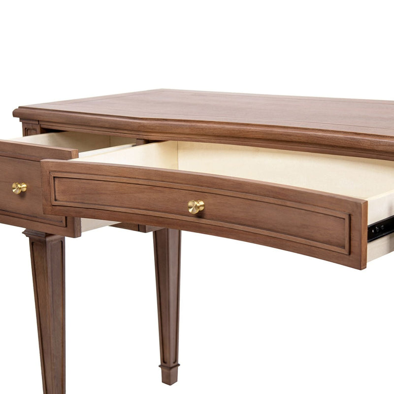Dauphin - 3 Drawer Executive Desk - Brown by HouseOfZazla