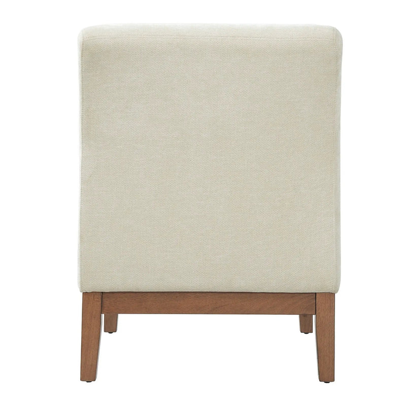 Upholstered Accent Chair - Beige / Walnut by HouseOfZazla