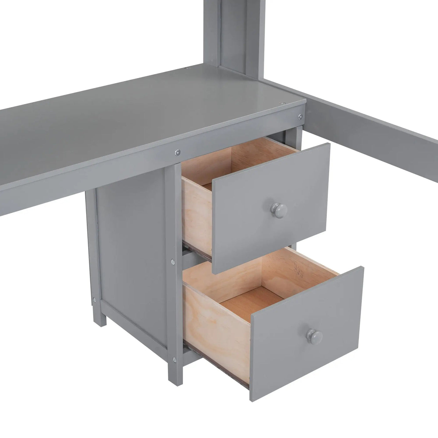 Loft Bed With Desk, Cabinets, Drawers, Charging Station And Bedside Tray by HouseOfZazla