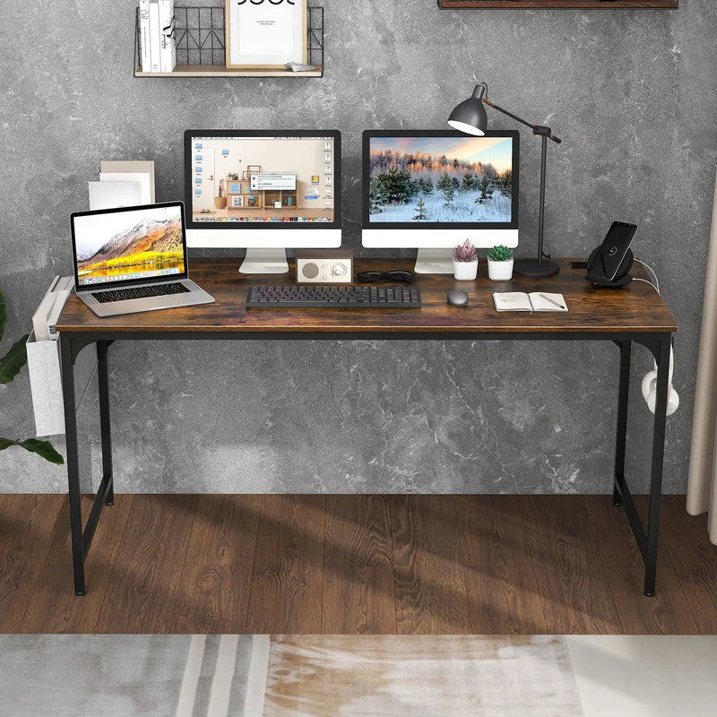 60 Inch Computer Desk with Charging Station Storage Bag by DirectDeals