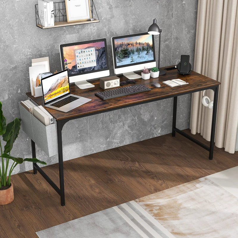 60 Inch Computer Desk with Charging Station Storage Bag by DirectDeals