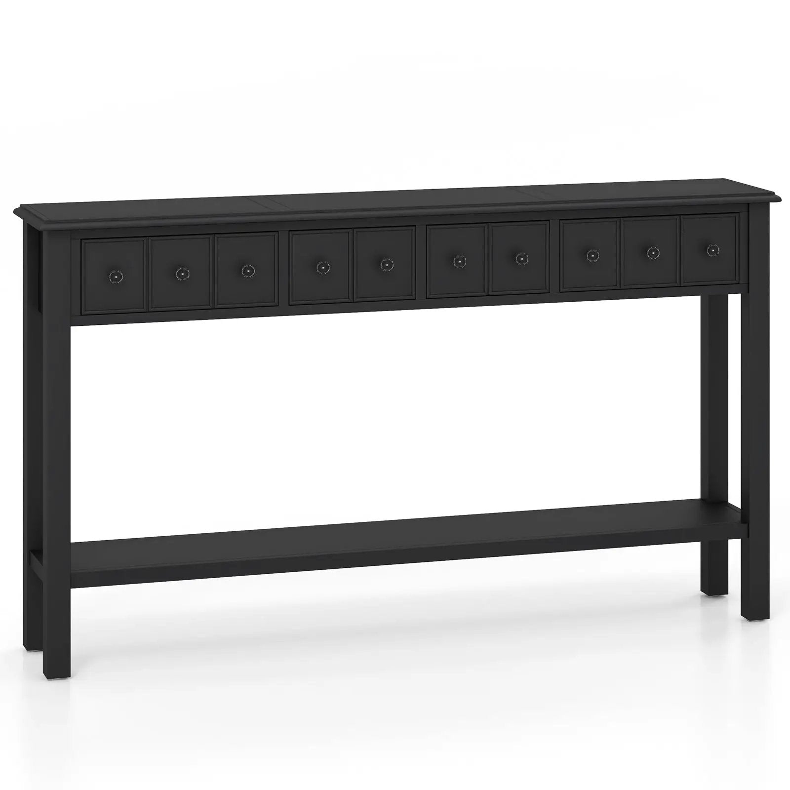 60 Inch Long Sofa Table with 4 Drawers and Open Shelf for Living Room by DirectDeals