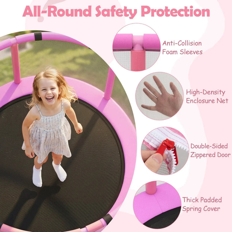 60-Inch Kids Trampoline with Adjustable Gymnastics Bar by DirectDeals